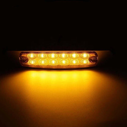 4 x 12 LED Sealed Side Marker Clearance Lights for Trailer (Red & Amber)