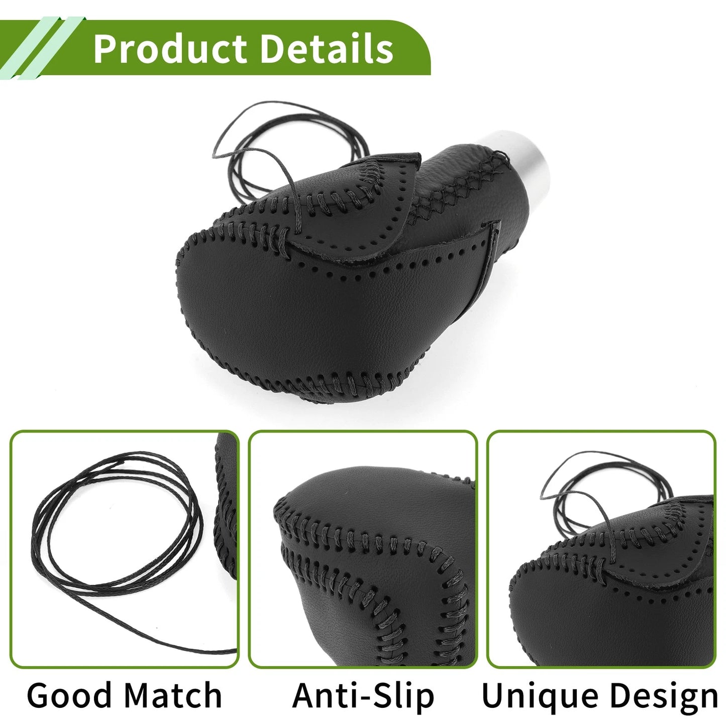 Black Faux Leather Gear Shift Knob Cover for Toyota CH-R (2018-2022)