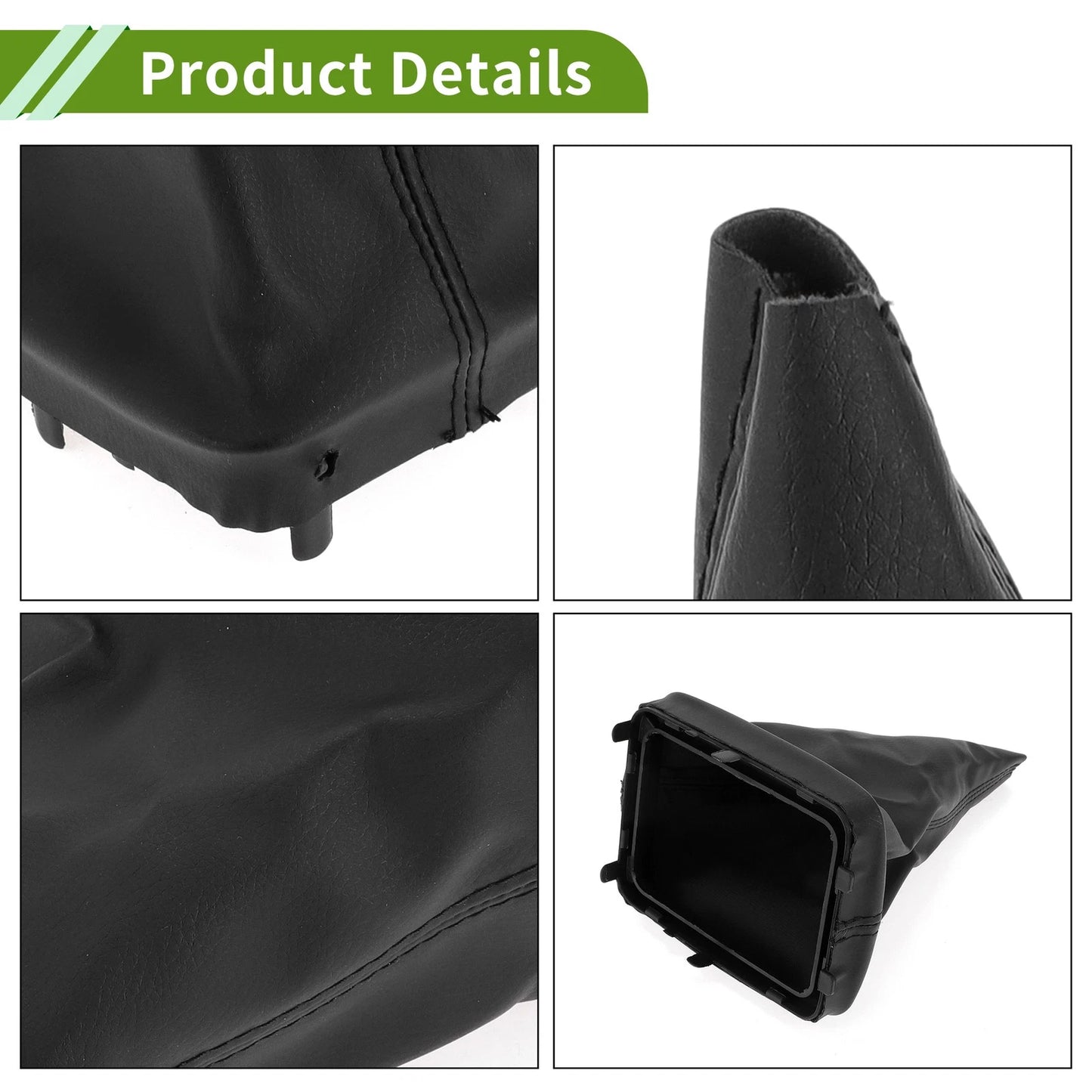 Car Gear Shift Stick Gaiter Black Faux Leather for Peugeot 206 (2007-2023)