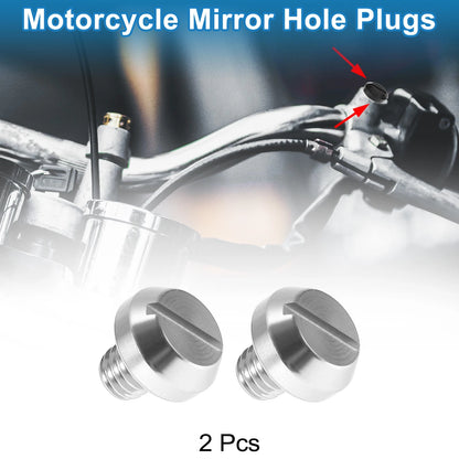 Hole Plugs M8x1.25 Left Hand Screws Silver Tone for Motorcycle
