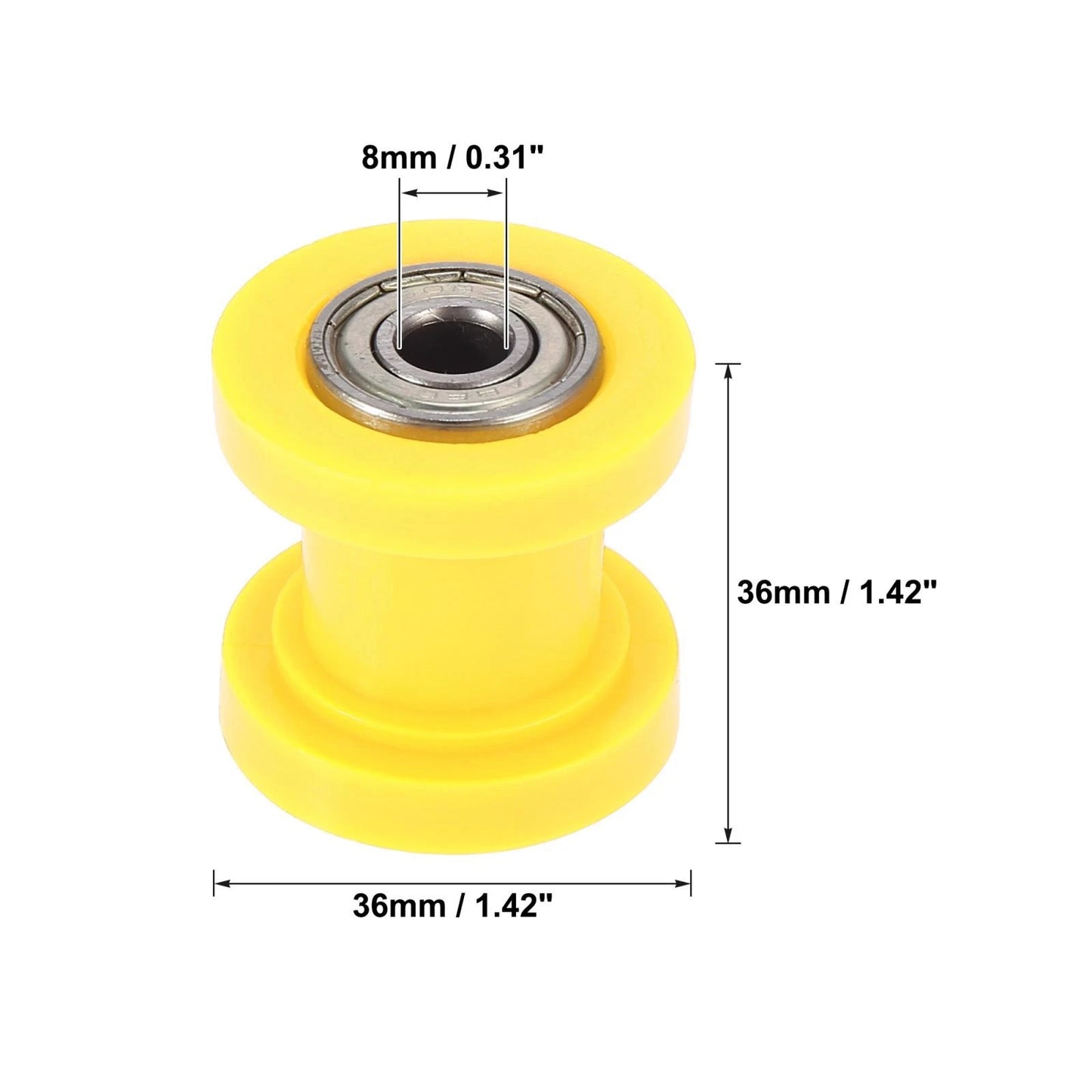 2 x 8mm Chain Tensioner Roller Slider Pulley Wheel Idler for Motorcycle