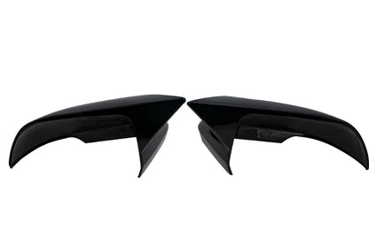 Glossy Black Ox Horn Rearview Mirror Lid Cover Trim for Ford Mustang (2015-2023)