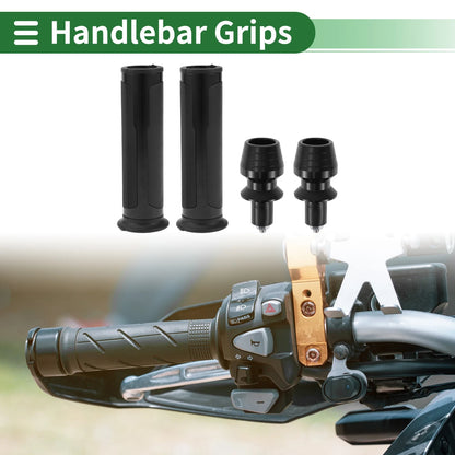 7/8 22mm Hand Grips Rubber Black 1 Set for Motorcycle