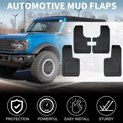 Mud Flaps for Ford Bronco 2021-2025  Splash Guards No-Drill