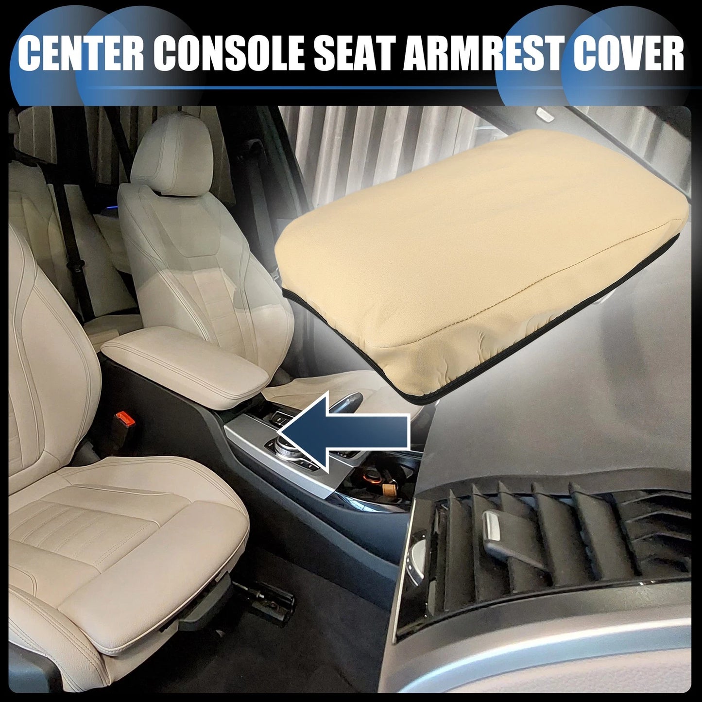 Armrest Protector Cover Pad for BMW X3 2011-2023 Neoprene Fabric Brown