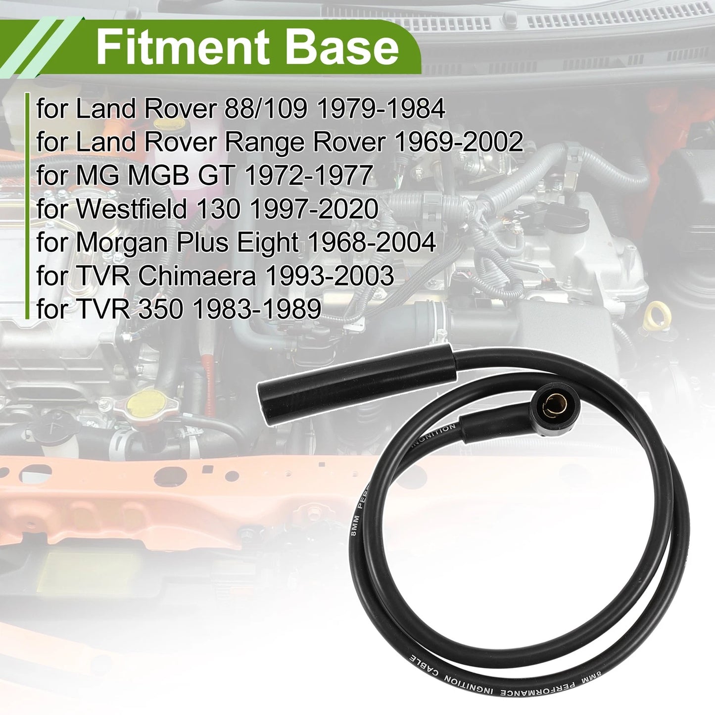 9pcs Spark Plug Wires 8mm for Land Rover V8 Engines