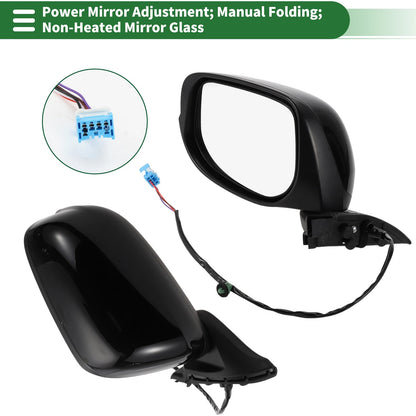 Left Side Door Mirror Replacement for Honda Fit (2009-2014) Gloss Black