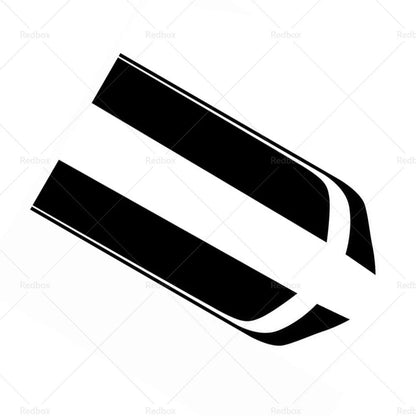 Wide Black Racing Car Hood Stripe Decals for Universal Fit