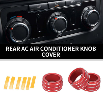 3 x Rear AC Heat Temp Climate Switch Knob Cover Red for Dodge Durango (2011 - 2020)