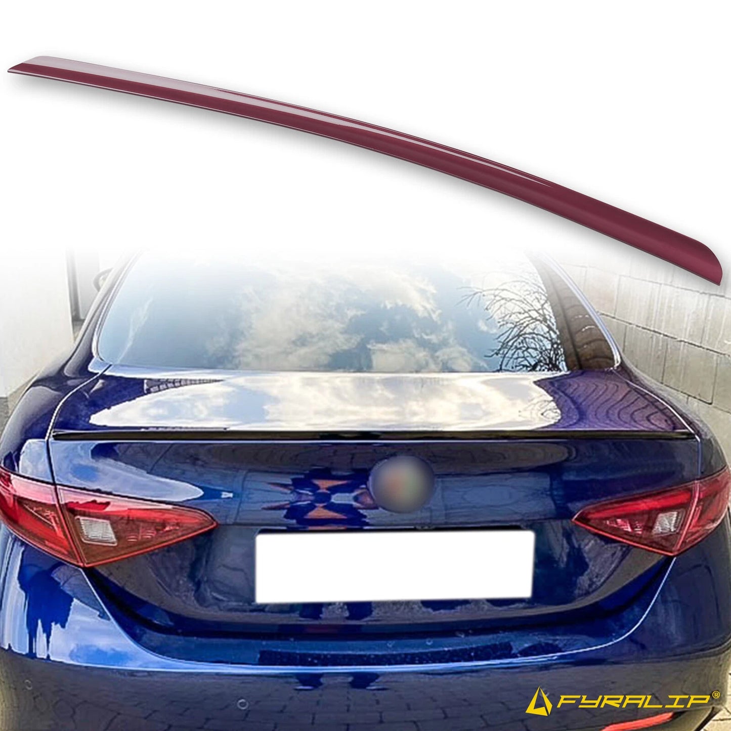 PR9 Red Boot Lip Spoiler for Alfa Romeo Giulia Sedan (2016-2021)