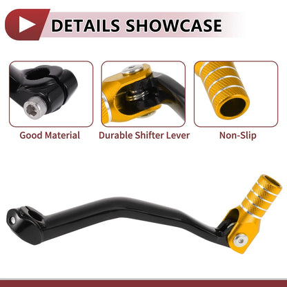 Folding Shifter Lever for Yamaha YZ125 05-20 Black and Gold Tone (2005–2020)