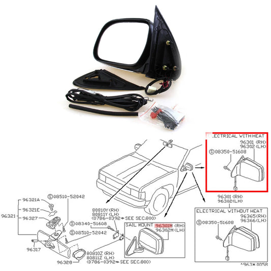 Electric Folding LED Door Wing Mirrors for Toyota Hilux2004-2015