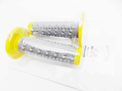 Kawasaki KX500 Forseti Yellow Grey Diamond Handlebar Grip Set