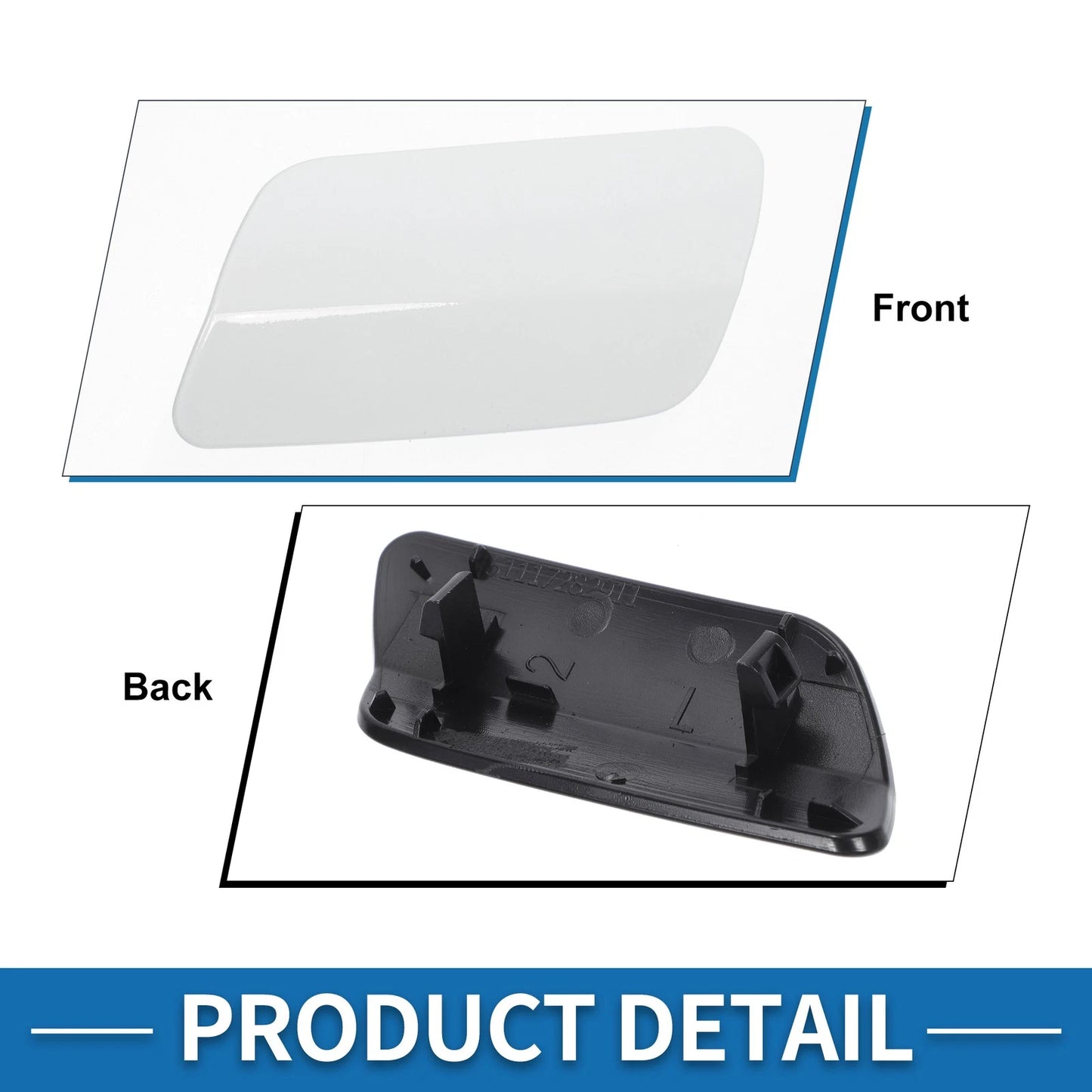 Front Left Side Bumper Headlight Washer Nozzle Cover Cap for BMW 640i White