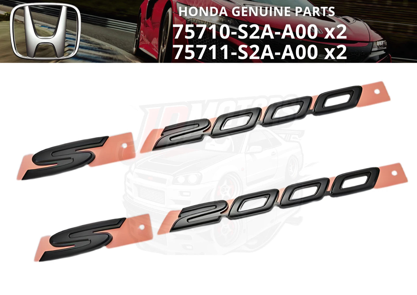 Fender Side Black Emblem LR Set for Honda S2000 (1999–2009)