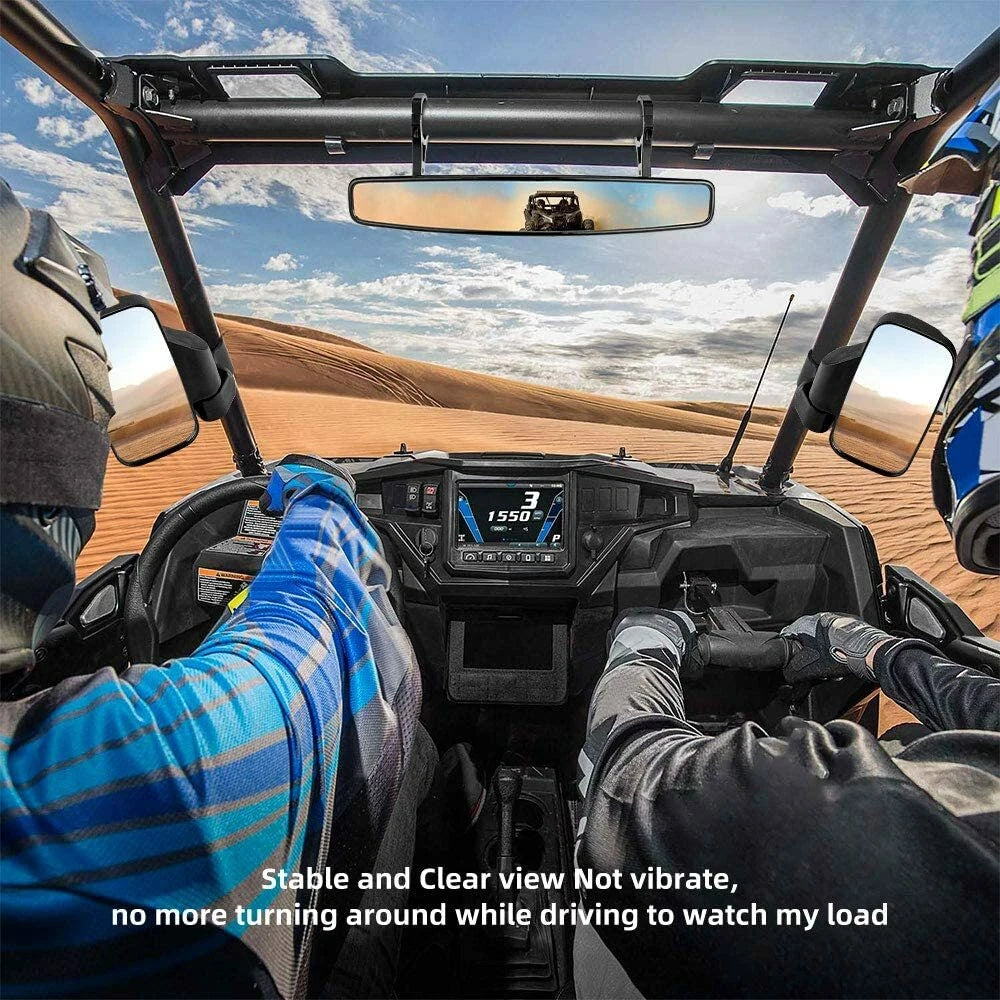 UTV Rear View Side Mirrors 1.75" 2" Roll Bar for Polaris Ranger RZR, Yamaha