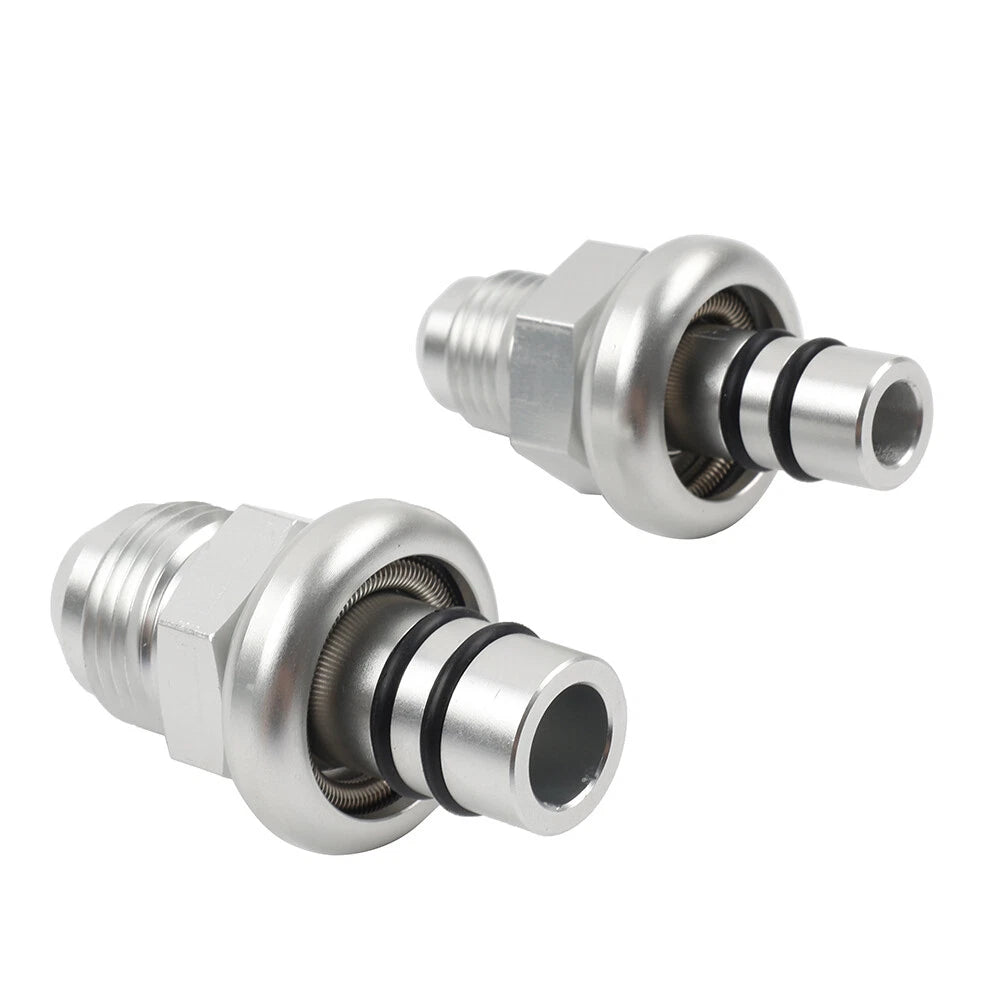 6AN & 8AN Silver Fuel Rail Fitting Adapter for Ford Mustang (1986-1998)