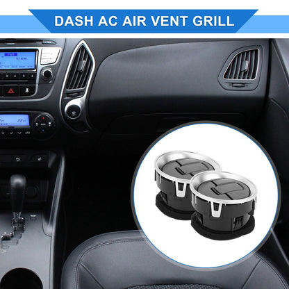 2 x Center Dash A/C Outlets for Ford F150 LOBO (2009-2014) ABS Black Silver Tone