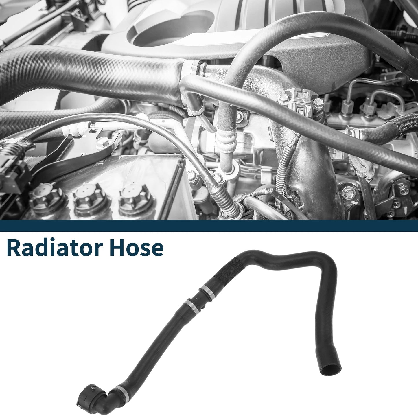 Upper Radiator Hose for Volvo S60 (2001-2010) Rubber Black 1 Pc