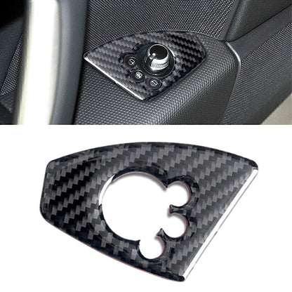 Black Carbon Fiber Interior Door Lock Button Cover Trim for Audi TT TTRS (2008-2014)