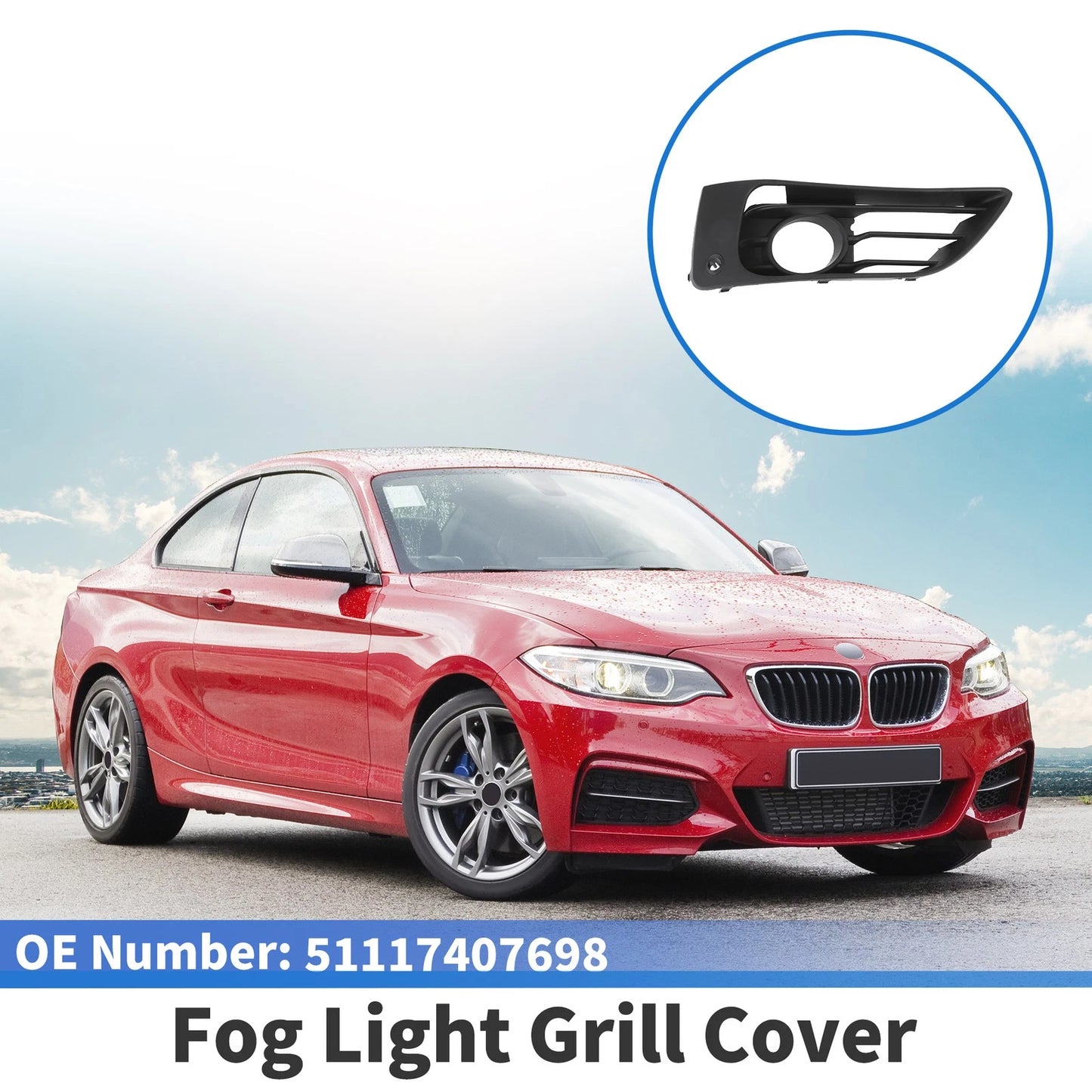 Front Right Fog Light Grill for BMW 2 Series (2013-2018) - 1 x Piece
