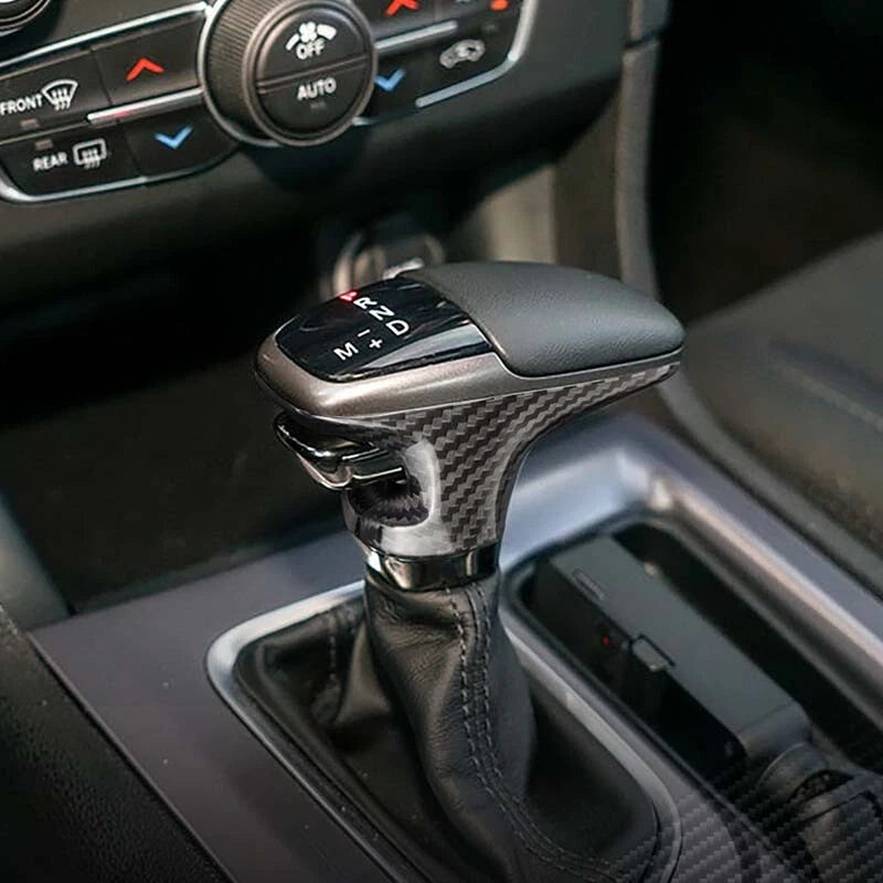 Carbon Fiber Gear Shifter Knob Side Cover  Fit for Dodge Challenger 2015-2019
