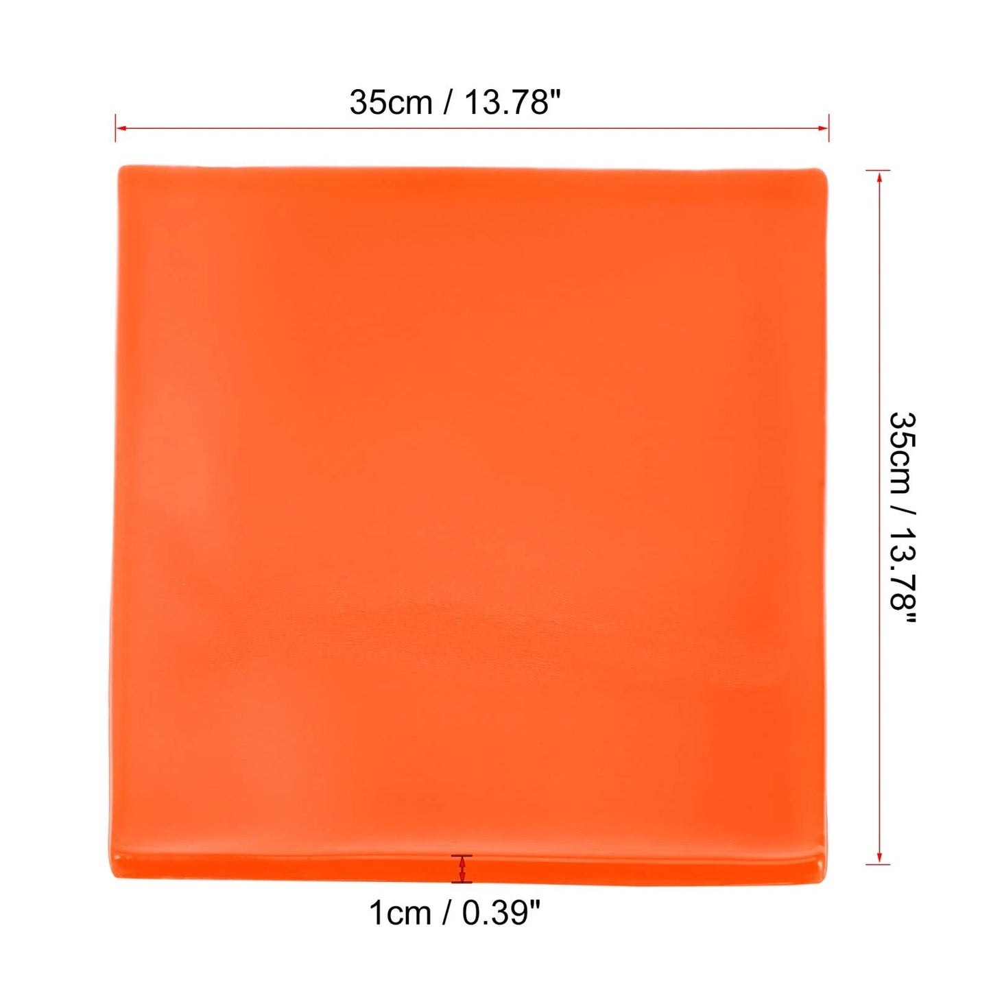 35x35x1cm Motorcycle Seat Gel Pad Soft Cushion Orange for Make Model
