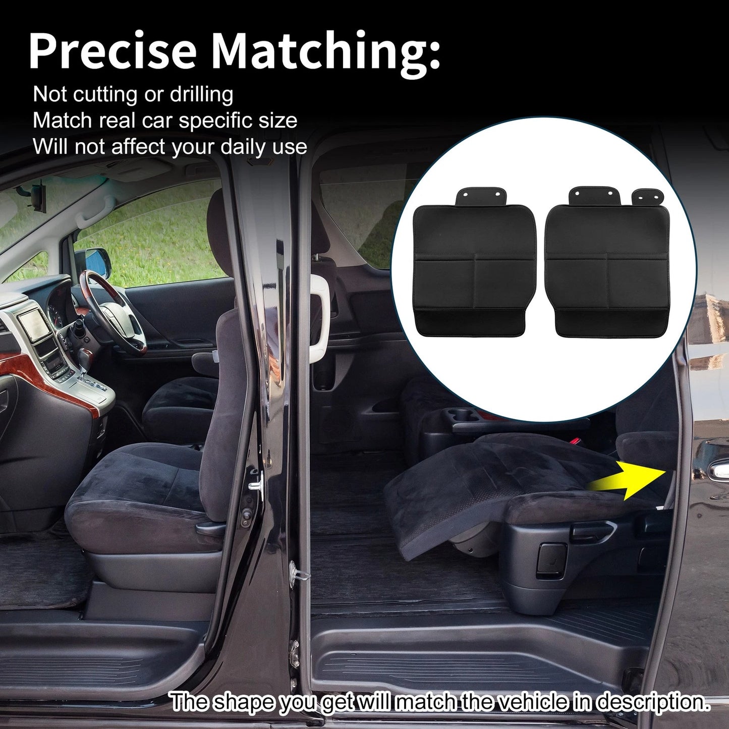 2 x Car Door Anti Kick Pad Sticker for Toyota Vellfire Alphard 40 Series