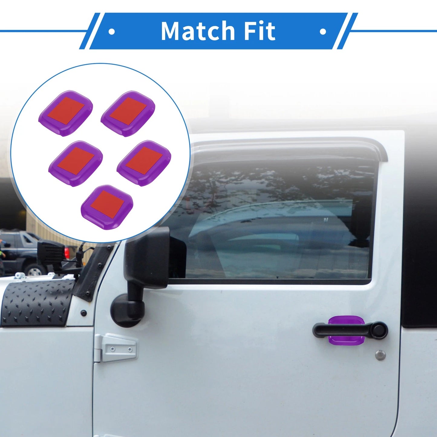 5 Pcs Door Bowl Cover Trim for Jeep Wrangler JL (2018-2022) - ABS Purple