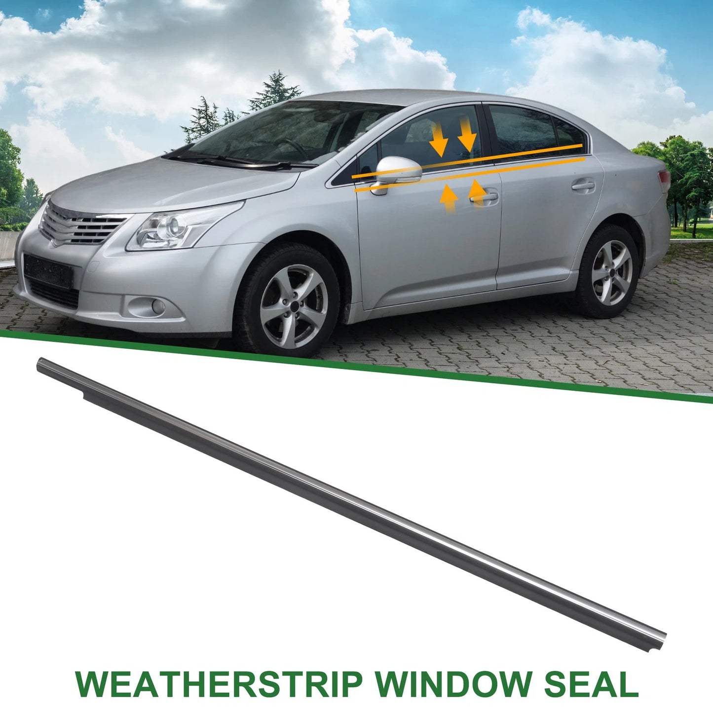1pc Rear Right Weatherstrip Window Seal for Toyota Camry (1997–2001)