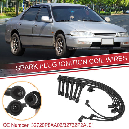 7pcs Spark Plug Wire Ignition Coil Cables for Honda Accord (1998-1999)