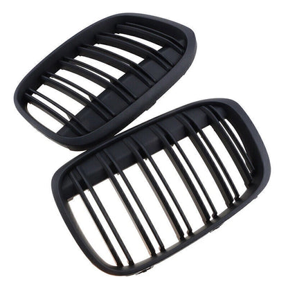 Matte Black Front Kidney Grille for 2016-2019 BMW X1 F48 F49 (2 x Grilles)