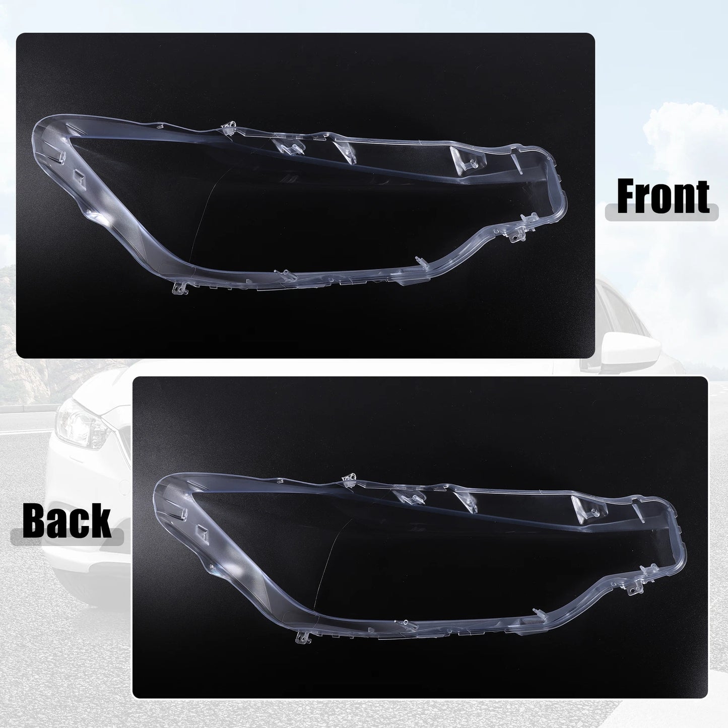 Car Front Headlight Lens Cover for BMW F30 F31 F35 (2013-2016)