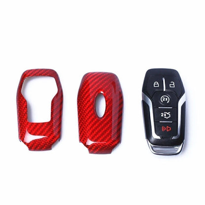 Red Carbon Fiber Key Shell Cover for Ford Explorer