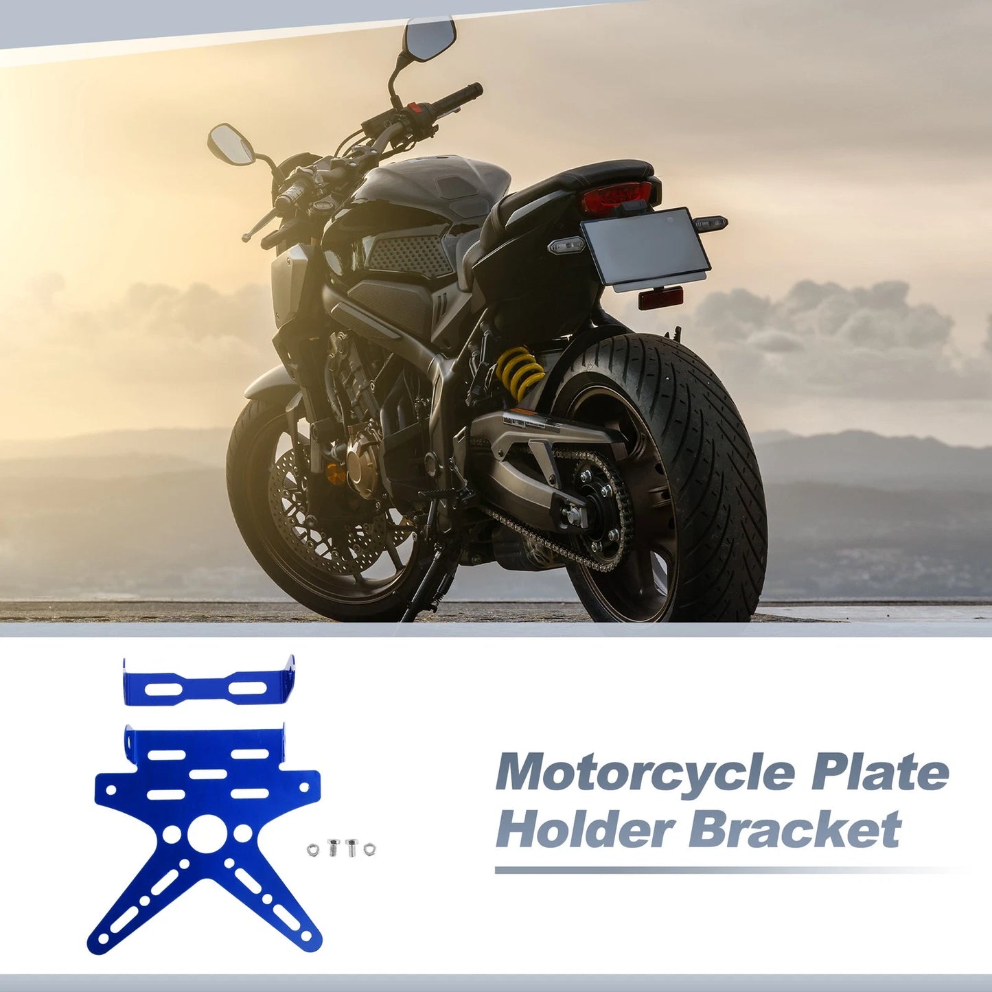 Plate Mount Aluminum Alloy Blue 26*10 mm Hole for Motorcycle
