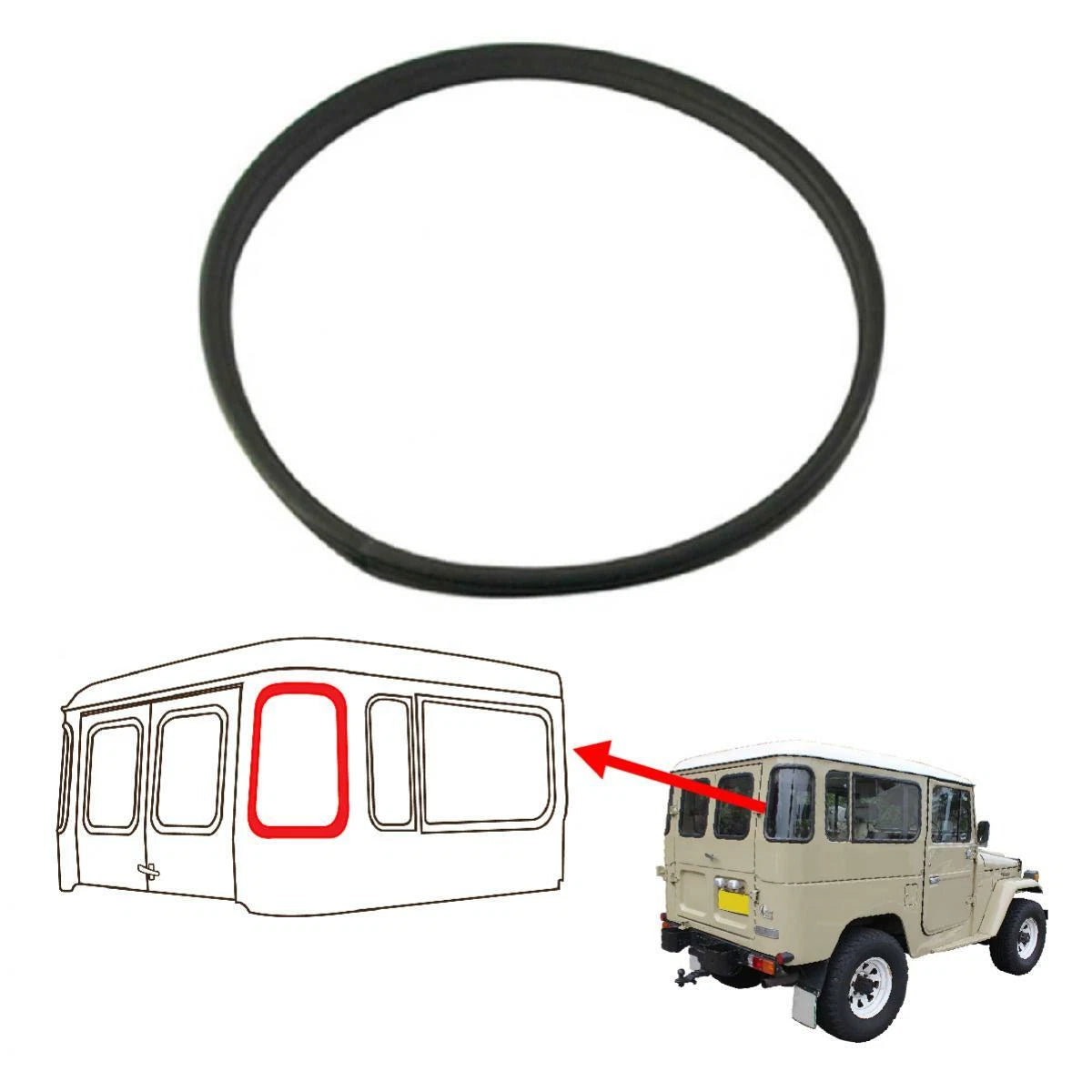 Rubber Seals Strip Rear Side Corner Window Door Fits Land Cruiser FJ40 1969-84