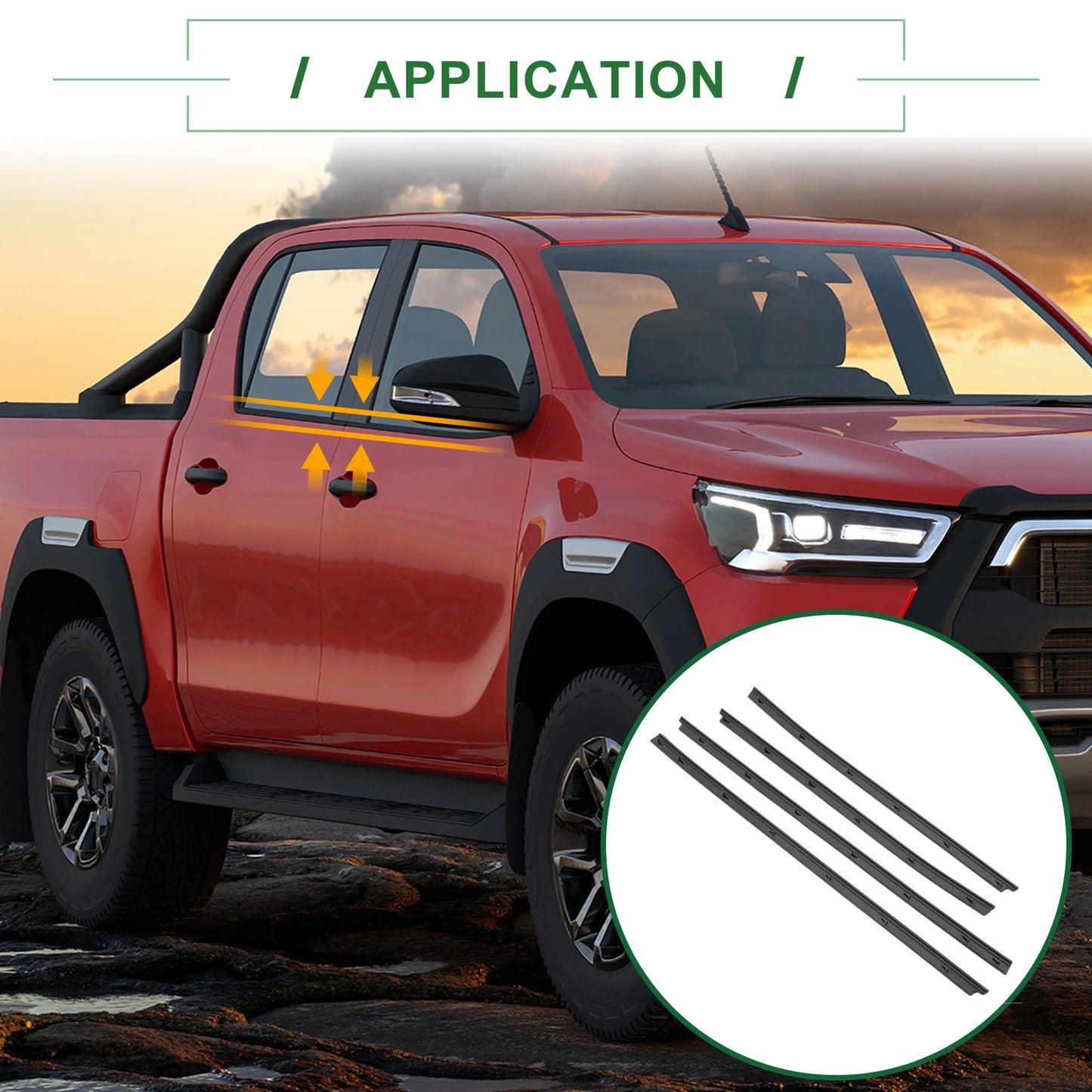 4 x Weatherstrip Window Seal for Toyota Hilux Vigo (2005-2014)