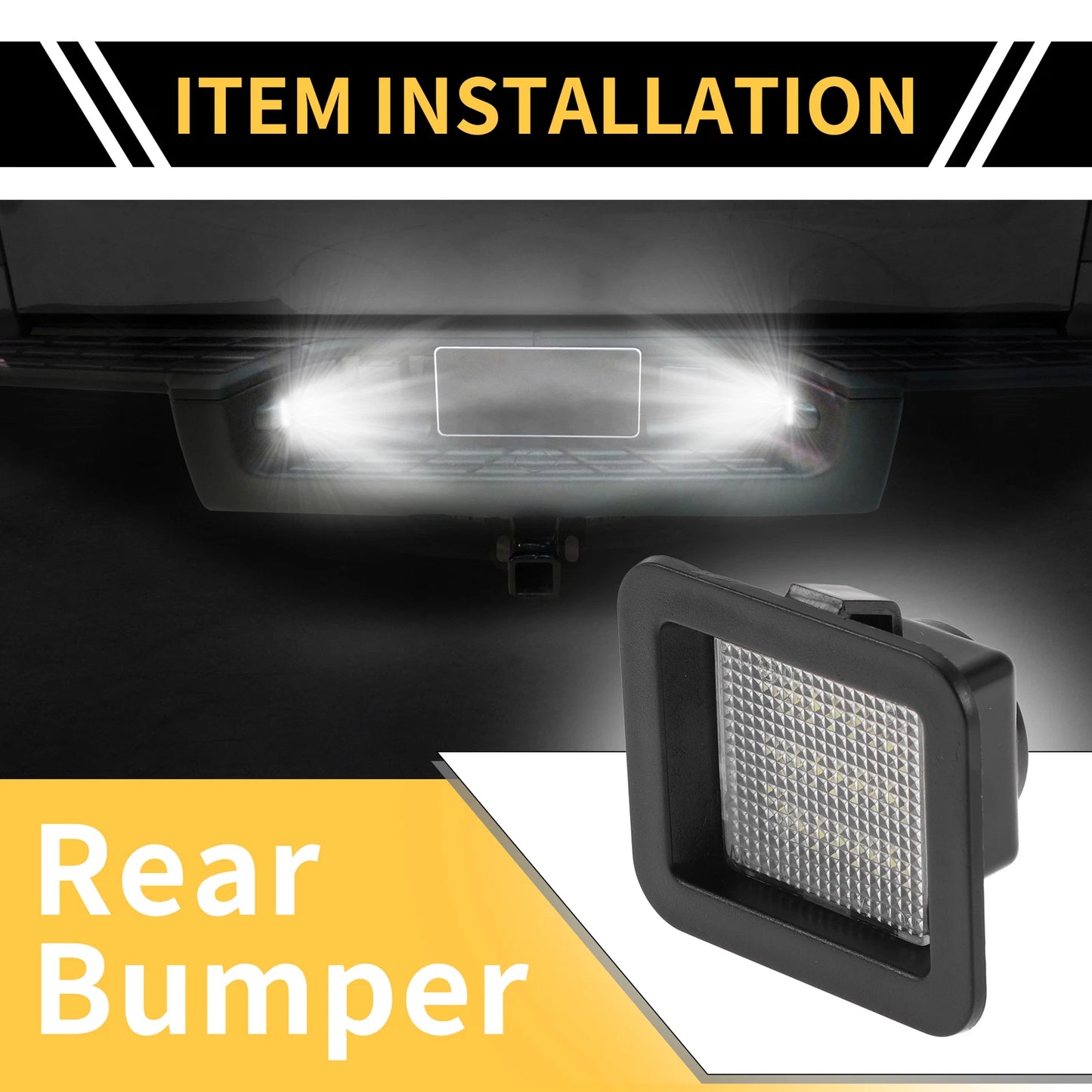 License Plate Light Tag Lamp White for Ford F-150 (2015-2023)