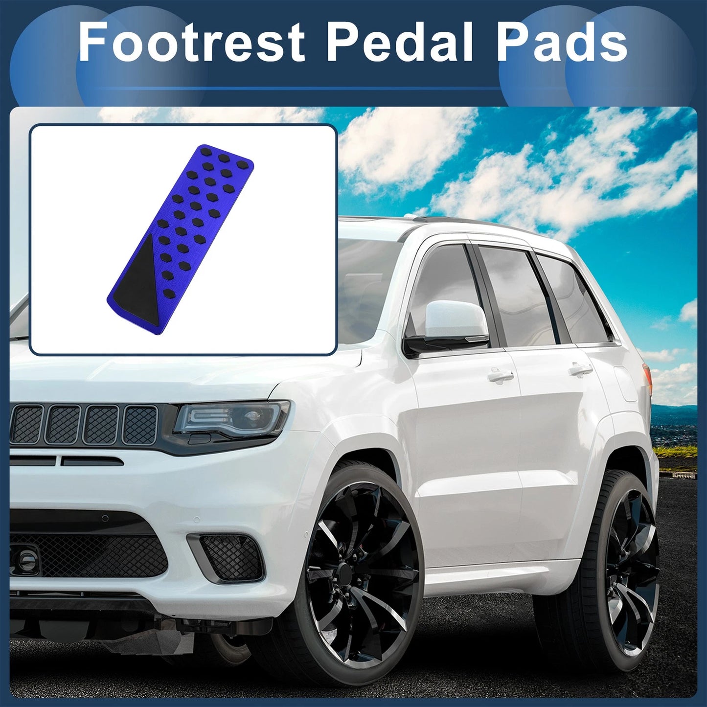 Footrest Pedal Cover for Jeep Grand Cherokee (2022-2025) - Aluminum Alloy Blue