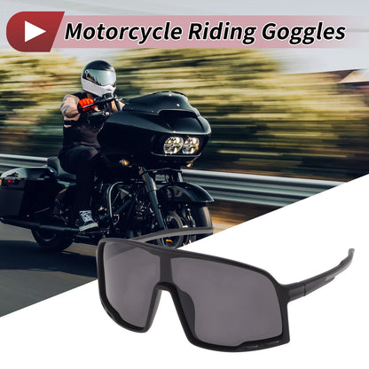 Set Motorcycle Riding Goggles Black Lens Black Gray Frame PC UV400