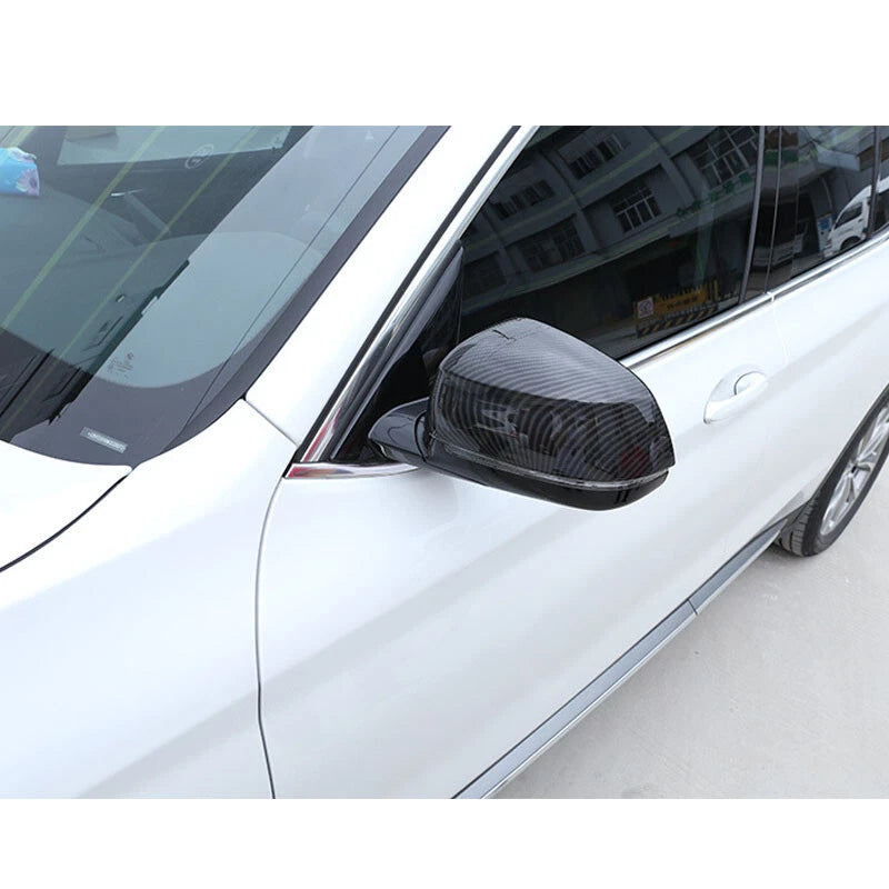 Carbon Style Wing Rearview Mirror Cover Caps Fit For BMW X3 2018-2019
