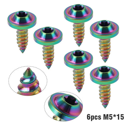 6 x M5x15mm Titanium Torx Head Self Tapping Screws Fasteners for Cars