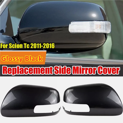 2 x Glossy Black Mirror Shell Cover Housing Cap for Scion Tc (2011–2016)
