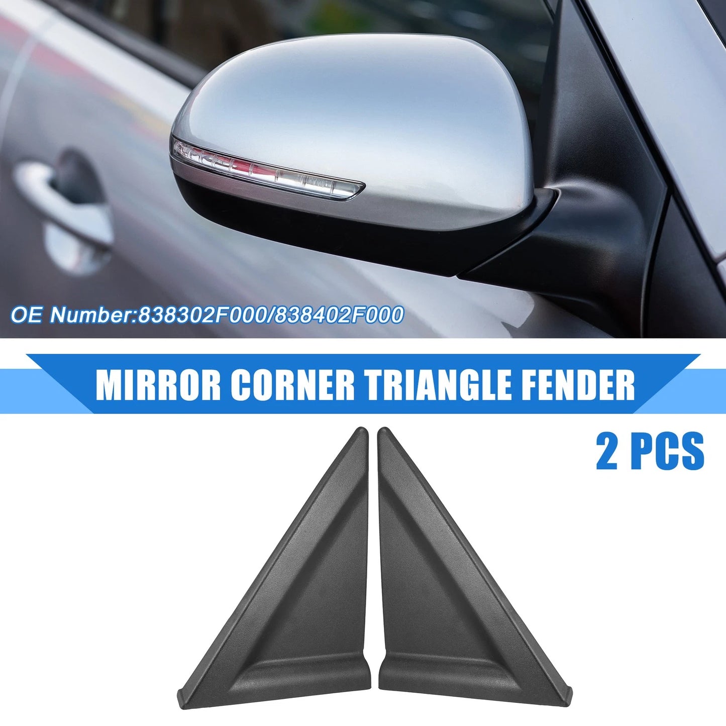 Left Right Mirror Corner Triangle Fender Covers for Kia Spectra (2004-2009)