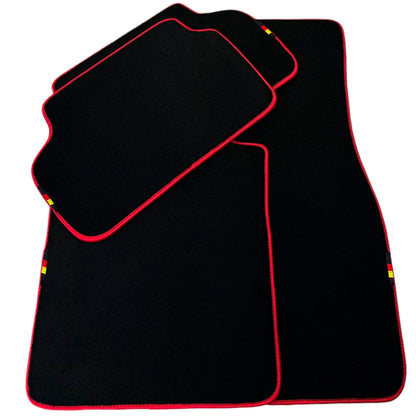 AutoWin Black Car Mats for BMW Z3 E36 Hatchback Coupe 1998-2002 Red Trim