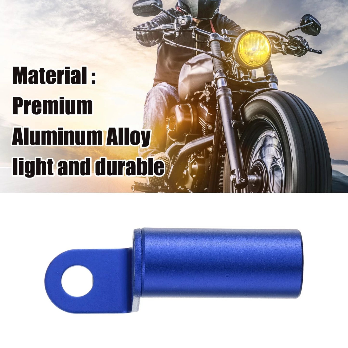 Rearview Mirror Handlebar Extender Holder 10mm Aluminum Blue for Motorcycle
