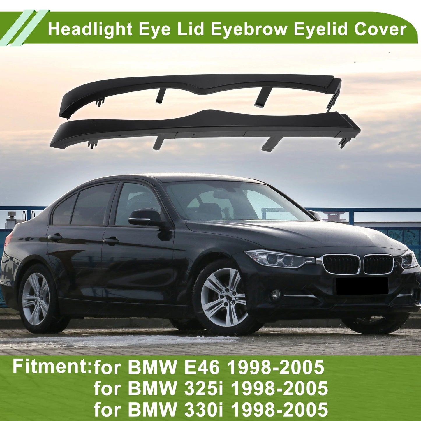 Headlight Eyebrow Eyelid Covers for BMW E46 (2000-2006)