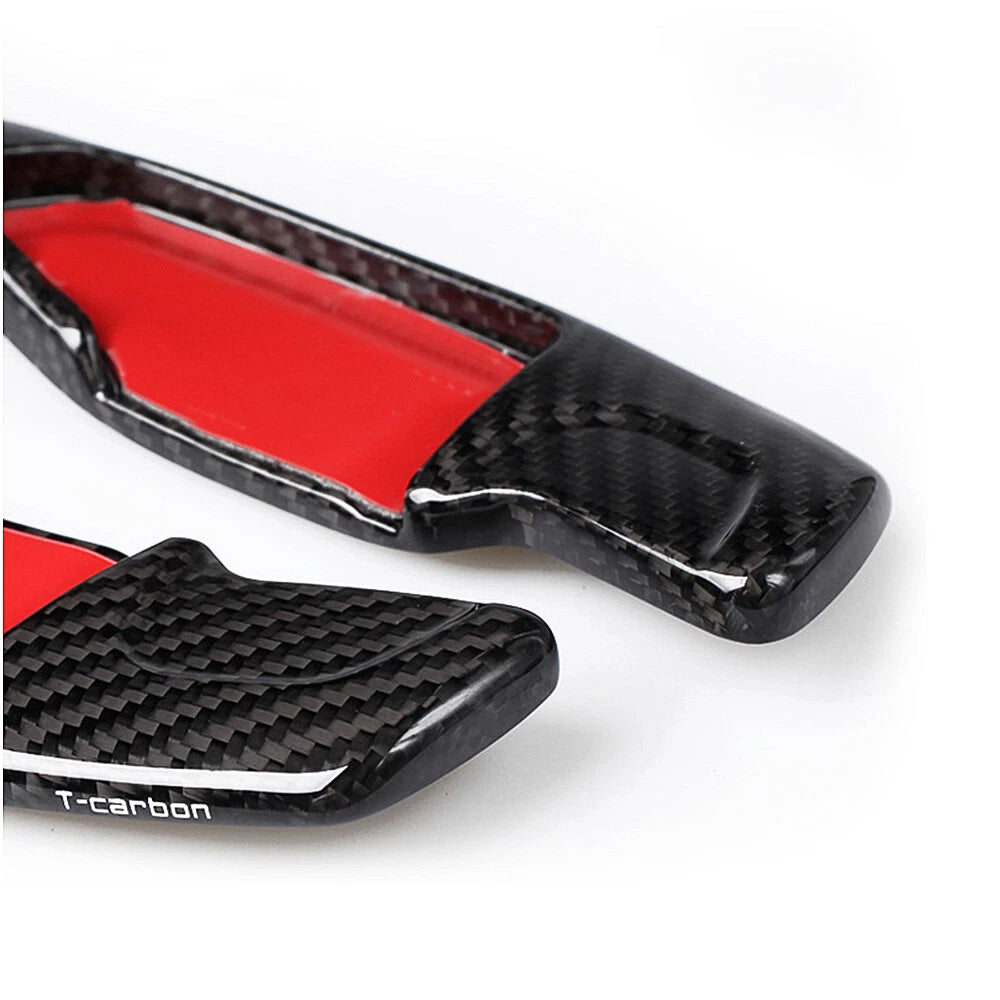 2 x Black Carbon Fiber Shift Paddle Extensions for BMW 5 Series (2011-2017)