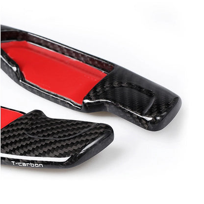 2 x Black Carbon Fiber Shift Paddle Extensions for BMW 5 Series (2011-2017)
