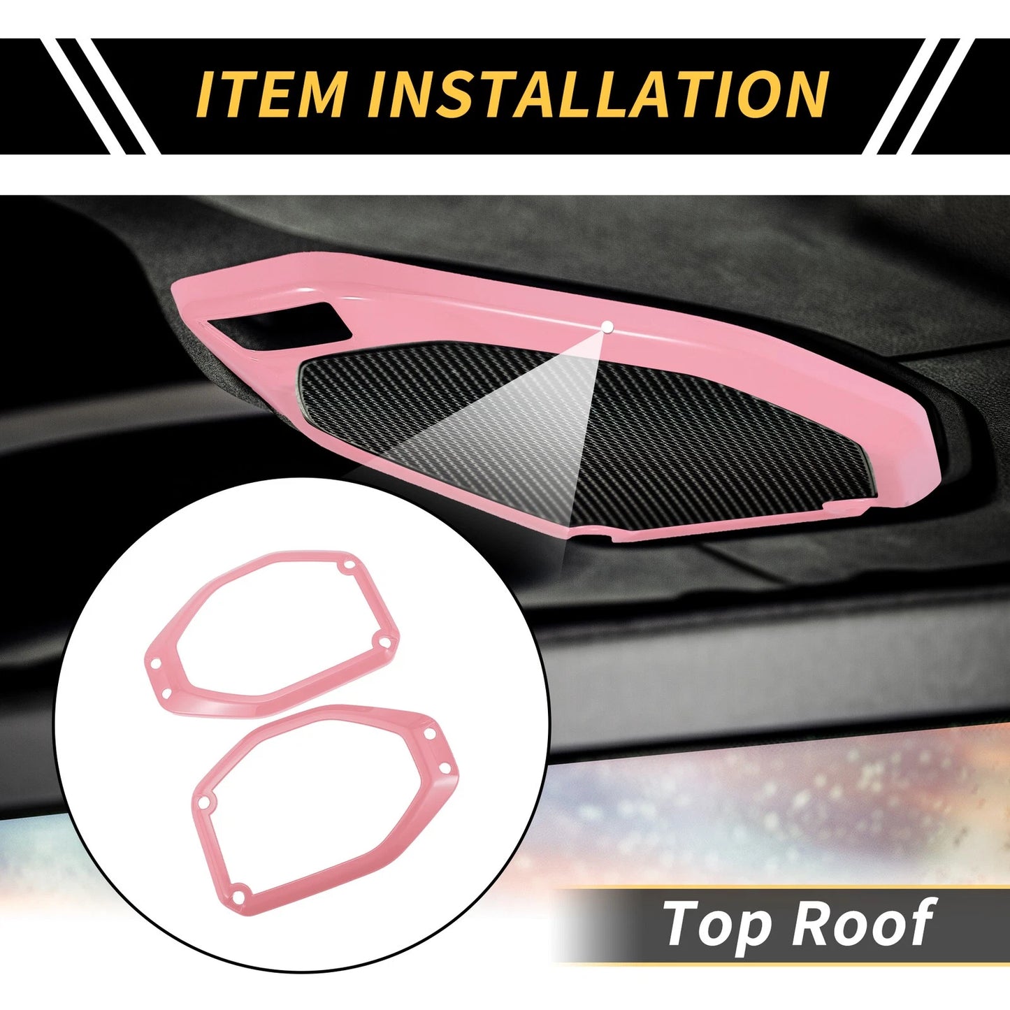 Roof Speaker Audio Frame Cover Trim for Jeep Gladiator JT (2020-2024) - Pink